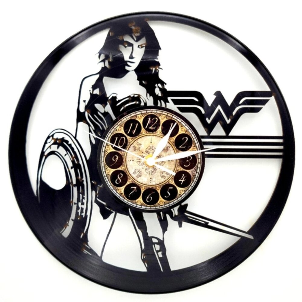 WONDER WOMAN vinyl record clock